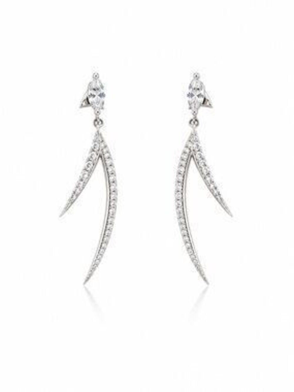 Silver Drop Earrings With Cubic Zirconia